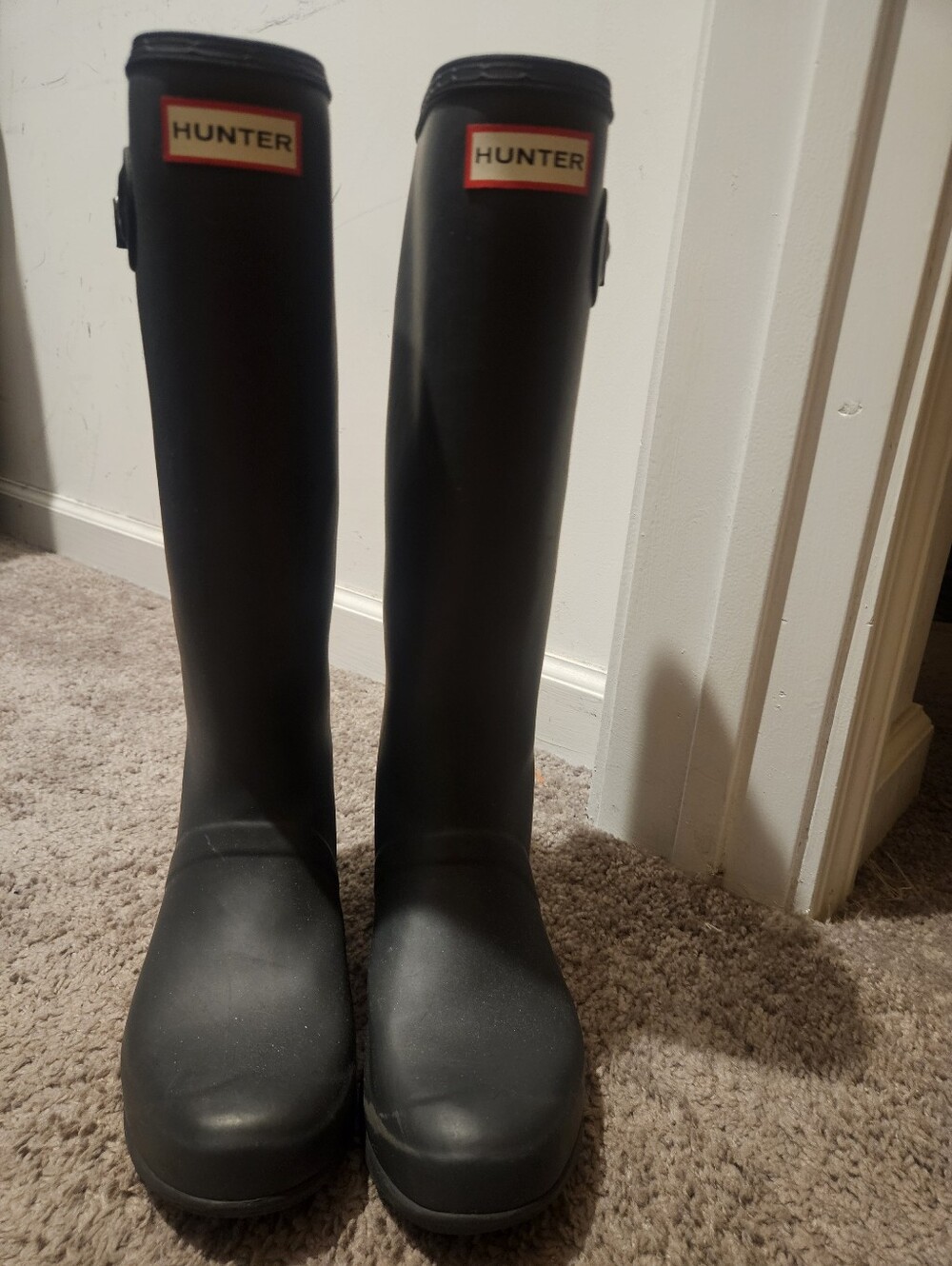 Hunter Women's Black Tall Rain Boots Womens SIZE 7